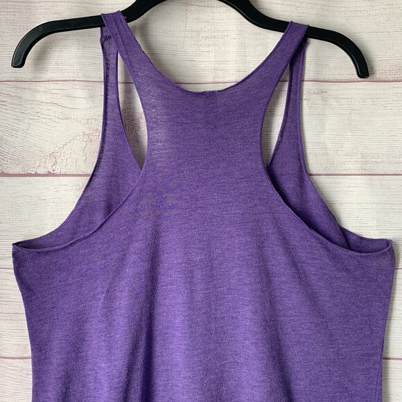 Next Level Apparel Purple Racerback Tank Too WORLD'S OKAYEST RUNNER Size XL - Picture 7 of 16